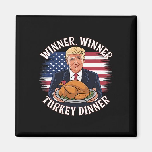 勝者トルコのディナーおもしろいトランプ感謝祭 マグネット (正面)