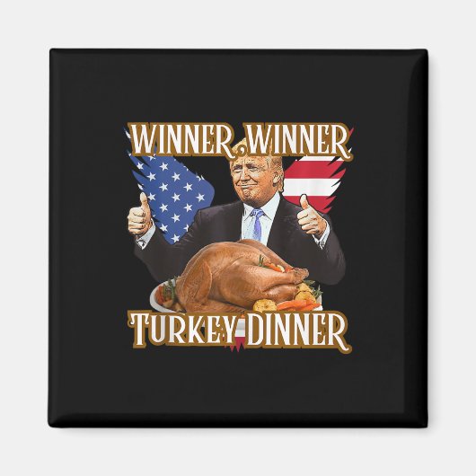 勝者トルコのディナーおもしろいトランプ感謝祭 マグネット (正面)
