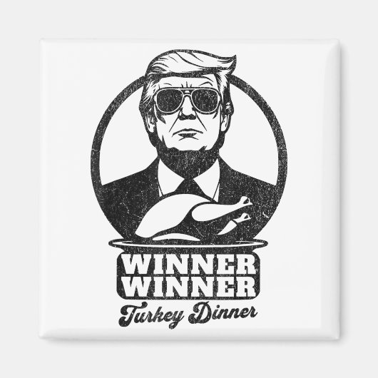 勝者トルコのディナーおもしろいトランプ感謝祭 マグネット (正面)