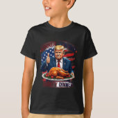 勝者トルコのディナーおもしろいトランプ感謝祭 Tシャツ (正面)