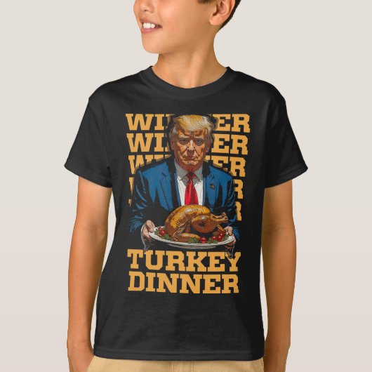 勝者トルコのディナーおもしろいトランプ感謝祭 Tシャツ (正面)