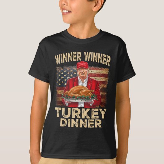 勝者トルコ夕食感謝祭ドナルドTr Tシャツ (正面)
