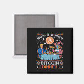 勝者ビットコイン夕食醜いトランプクリスマス汗 マグネット (正面/裏面)