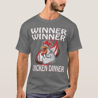 勝者敗者ビデオゲームチキンディナーゲームプレイヤー Tシャツ