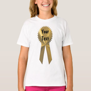 勝者金ゴールドメダルリボンTシャツ Tシャツ