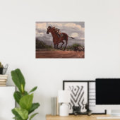 勝者 – サラブレッド競馬絵画の ポスター (ホームオフィス)