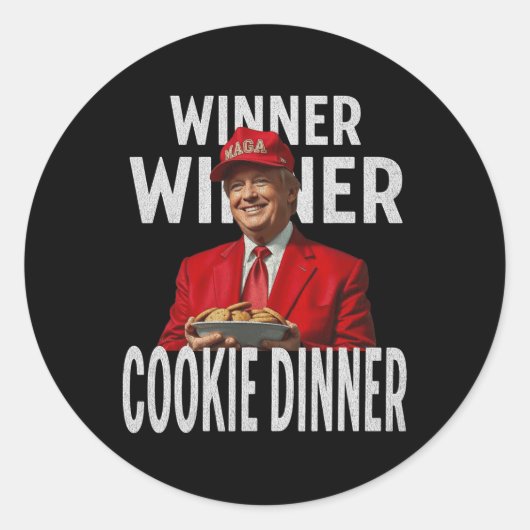 勝者Cookieディナーおもしろいトランプ2024 47th ラウンドシール (正面)