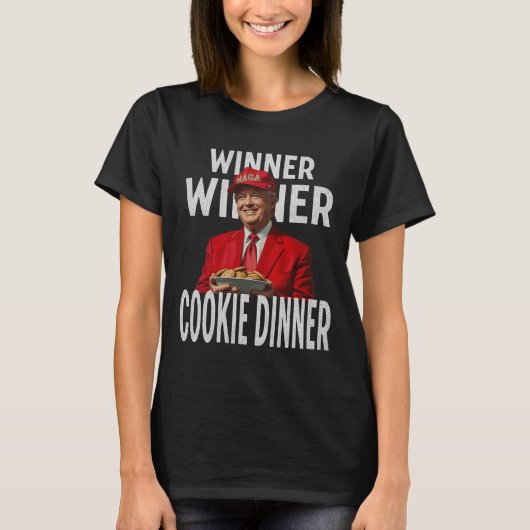 勝者Cookieディナーおもしろいトランプ2024 47th Tシャツ (正面)