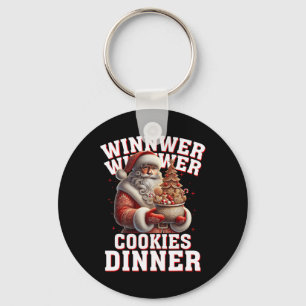 勝者CookieディナーサンタトランプおもしろいChr キーホルダー