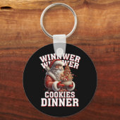 勝者CookieディナーサンタトランプおもしろいChr キーホルダー (正面)