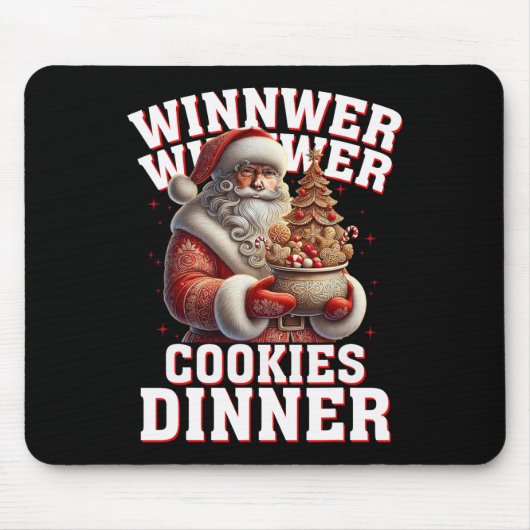 勝者CookieディナーサンタトランプおもしろいChr マウスパッド (正面)