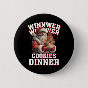 勝者CookieディナーサンタトランプおもしろいChr 缶バッジ