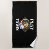 勝遊トランプのポーカー ビーチタオル (正面)