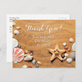 募金のお礼カード 砂と貝殻 ポストカード (正面/裏面)