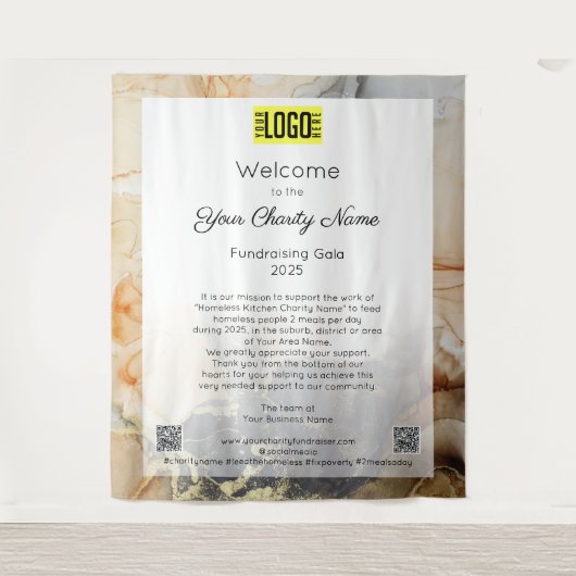 募金イベントガラウェルカムサイン  タペストリー (正面)