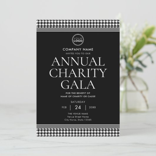 募金イベントチャリティガラロゴ白黒 招待状 (スタンド正面)