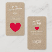 募金チャリティイベント素朴ロゴフォトカード 名刺 (正面/裏面)