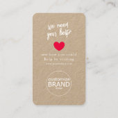 募金チャリティイベント素朴ロゴフォトカード 名刺 (裏面)