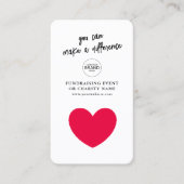 募金チャリティーイベント寄付ロゴフォトカード 名刺 (正面)