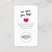 募金チャリティーイベント寄付ロゴフォトカード 名刺 (裏面)