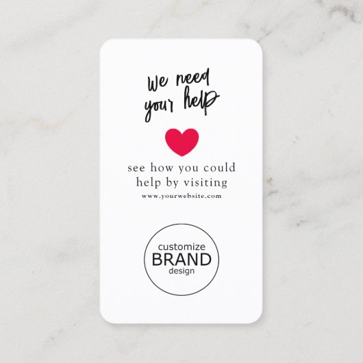 募金チャリティーイベント寄付ロゴフォトカード 名刺 (裏面)