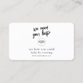 募金チャリティー寄付ロゴハートフォトカード 名刺 (裏面)