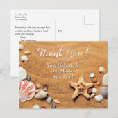 募金活動のお礼カード（砂と貝殻） ポストカード (正面/裏面)