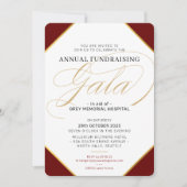 募金用ガラボールエレガントイベント燃焼金ゴールド 招待状 (正面)