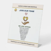 募集救済希望社員ロゴのパーソナライズ 台座サイン (正面)