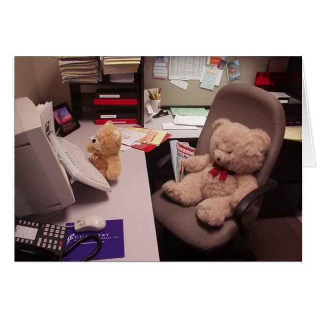 勤勉なテディー・ベアカード (正面横)