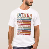 勤勉な父おもしろい・冒険好きな英雄の贈り物 Tシャツ (正面)