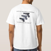 勤務中および休みの拳銃 Tシャツ (裏面)