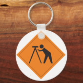 勤務中の測量士のサイン キーホルダー (正面)