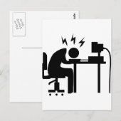 勤務中の男性 ポストカード (正面/裏面)