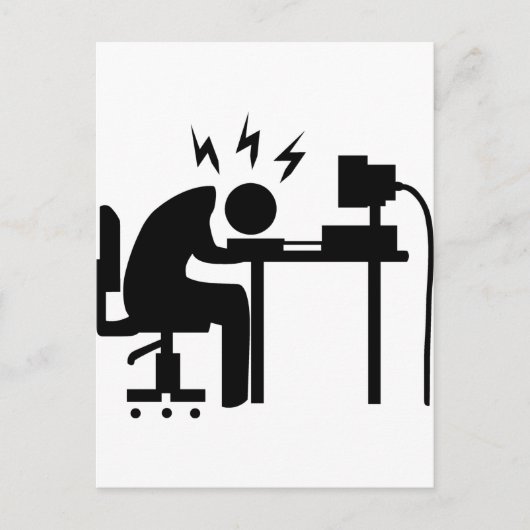 勤務中の男性 ポストカード (正面)