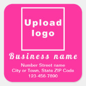 勤務先の住所と電話番号(ピンク) スクエアシール (正面)