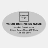 勤務先の住所と電話番号（灰色） 楕円形シール (正面)