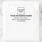 勤務先の住所と電話番号(白) 長方形シール (バッグ)