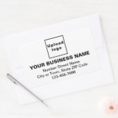 勤務先の住所と電話番号(白) 長方形シール (封筒)