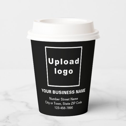 勤務先の住所と電話番号(黒) 紙コップ (裏面)