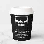 勤務先の住所と電話番号(黒) 紙コップ (正面)