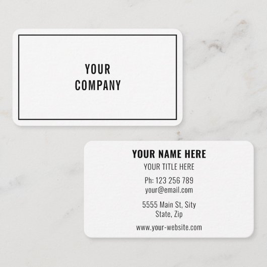 勤務先の住所シンプルのパーソナライズされた 名刺 (正面/裏面)