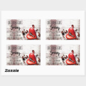 勤務先の住所ステッカー国の木材鍵へ 長方形シール (シート)