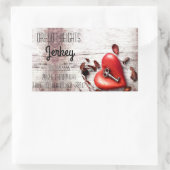 勤務先の住所ステッカー国の木材鍵へ 長方形シール (バッグ)