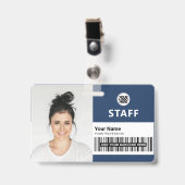 勤務先の写真IDスタッフID バッジ (正面 (クリップ付))