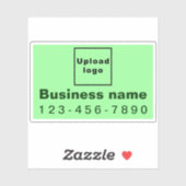 勤務先の電話番号、淡緑色の四角形ビニール シール (シート)