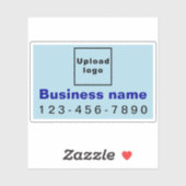 勤務先の電話番号、淡青色の四角形ビニル シール (シート)