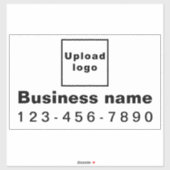 勤務先の電話番号、白い大きな四角形ビニール シール (シート)