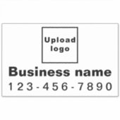 勤務先の電話番号、白い大きな四角形ビニール シール (正面)