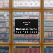 勤務先の電話番号、黒い大きな四角形ビニール シール